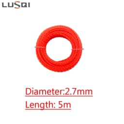 LUSQI 5m/10m/15m*2.4mm/2.7mm/3mm/3.5mm/4mm Grass Trimmer Line Nylon Spiral Brush Cutter Rope Lawn Mower Head Accessory