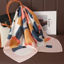 2025 Silk Shawl Print Headscarf Cat Hair Wrap Neckerchief Female Satin Square Scarf For Women Headband Foulard Hijab Bandana