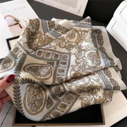2025 Silk Shawl Print Headscarf Cat Hair Wrap Neckerchief Female Satin Square Scarf For Women Headband Foulard Hijab Bandana