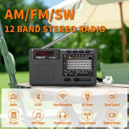 XHDATA D-368 FM Radio BT Portable AM FM SW 12 Bands Stereo Radio Receiver Wireless Pocket Bluetooth-compatible USB TF MP3 Player