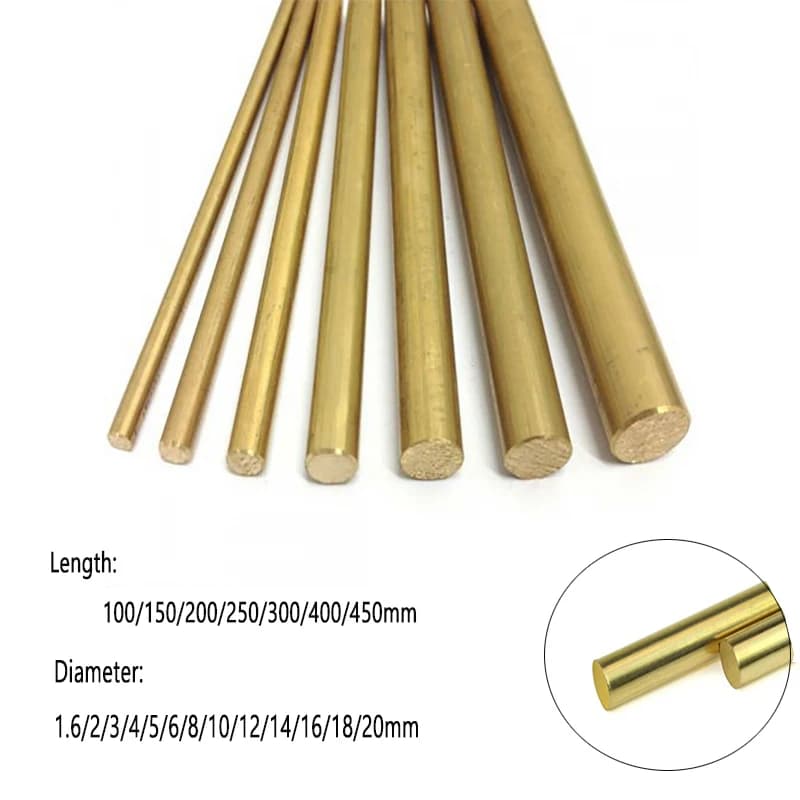 1/5/10 Pcs Brass Round Bar Diameter 1.6/2/3/4/5/6/8/10/12/14/16/18/20 Mm Brass Rod Knife Handle Rivet Screw Mosaic Tools