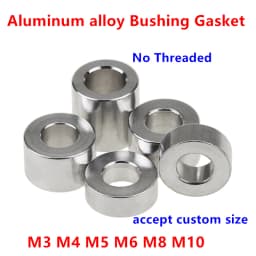 10/5pcs M3 M4 M5 M6 M8 M10 Aluminum Flat Washer Aluminum Bushing Gasket Spacer Non-threaded Standoffs Length 2mm to 30mm