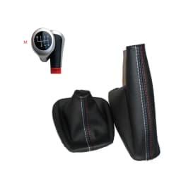 5 6 Speed Manual MT Gear Shift Knob With Real Leather Handbrake Gaiter Shift Boot For BMW 3 Series E36 E46 M3