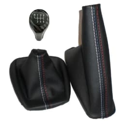 5 6 Speed Manual MT Gear Shift Knob With Real Leather Handbrake Gaiter Shift Boot For BMW 3 Series E36 E46 M3