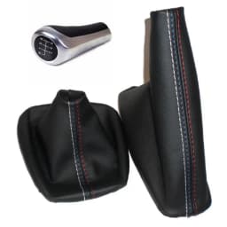 5 6 Speed Manual MT Gear Shift Knob With Real Leather Handbrake Gaiter Shift Boot For BMW 3 Series E36 E46 M3