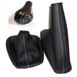 5 6 Speed Manual MT Gear Shift Knob With Real Leather Handbrake Gaiter Shift Boot For BMW 3 Series E36 E46 M3