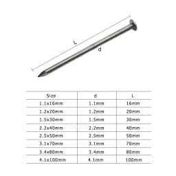 5-500PCS Wood Nails Flat Round Head Carbon Steel Decorative Furniture Hardware Wire Nail 16mm-100mm Length