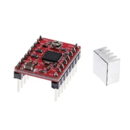 5PCS A4988 Step Stick Stepper Driver + Heat Sink For Reprap 3D Printer Parts Red Stepper Motor Driver With Heatsink Accessorie