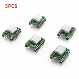 5PCS A4988 Step Stick Stepper Driver + Heat Sink For Reprap 3D Printer Parts Red Stepper Motor Driver With Heatsink Accessorie