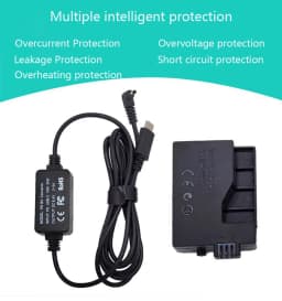 5V USB-C ACK-E5 Drive Cable Power Adapter LP-E5 Dummy Battery DR-E5 DC Coupler Grip for Canon EOS 450D 500D 1000D XS XSi T1i