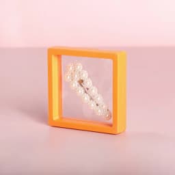 10pcs/lot Plastic Jewelry Box Transparent Stands 3D Pink Yellow Colorful Picture Frame PE Membrane Floating Display Case Holder