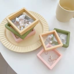 10pcs/lot Plastic Jewelry Box Transparent Stands 3D Pink Yellow Colorful Picture Frame PE Membrane Floating Display Case Holder