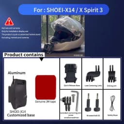 TUYU For SHOEI Hornet ADV GT Air 2 X15 X14 Z8 Z7 Customized CNC Aluminium Helmet Chin Mount for GoPro Insta360 DJI Accessories