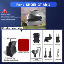 TUYU For SHOEI Hornet ADV GT Air 2 X15 X14 Z8 Z7 Customized CNC Aluminium Helmet Chin Mount for GoPro Insta360 DJI Accessories