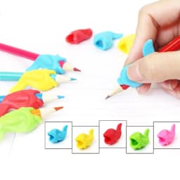 Umitive 10pcs Silicone Fish Holding Pen Environmental Protection Children Students Pencil Aid Grip Set Posture Correction Tool