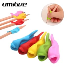 Umitive 10pcs Silicone Fish Holding Pen Environmental Protection Children Students Pencil Aid Grip Set Posture Correction Tool