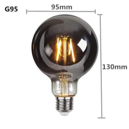 LED ST64 G95 G125 4W 8W Dimmable E27 220V 110V Smoky Gray 2700K GSpiral Filament Bulb Retro Vintage Decorative Light Edison Lamp