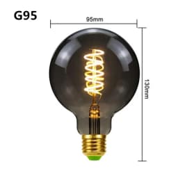 LED ST64 G95 G125 4W 8W Dimmable E27 220V 110V Smoky Gray 2700K GSpiral Filament Bulb Retro Vintage Decorative Light Edison Lamp