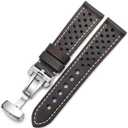 Genuine Leather Watch Band Bracelet 20mm 22mm 24mm Cowhide Vintage Watchband Deployment Clasp For Samsung Galaxy Watch 3 4 Strap