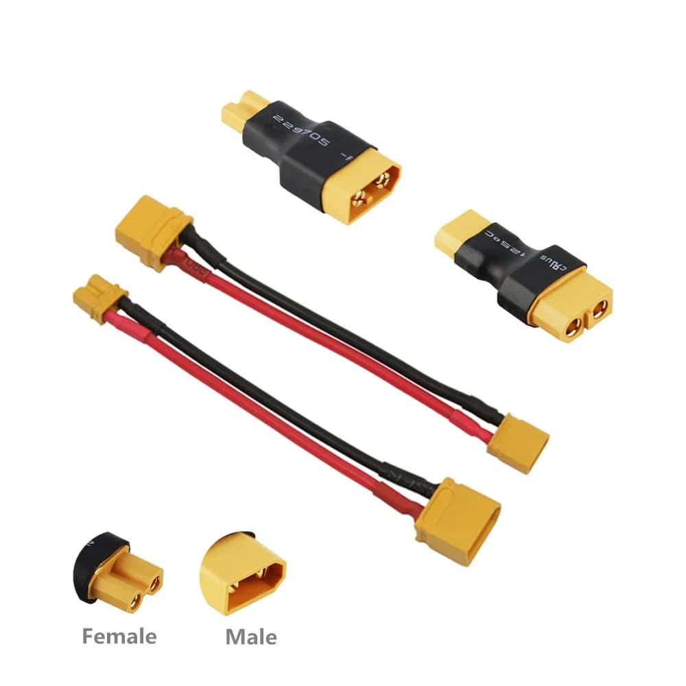 1pcs XT60 to XT30 Connector Adapter Male/Female Plug 10CM 16AWG Silicone Wire Cable for RC FPV Quadcopter CineLog35 Drone Parts