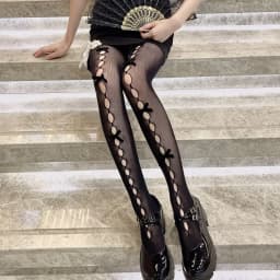 Lolita Cosplay Girls Bowknot Hollow Out Pantyhose Sexy Thin Ins Tide Lace Tights Anime Socks Black White Fishnet Silk Stockings