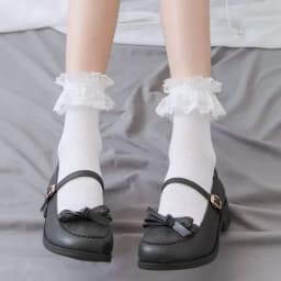 Lolita Cosplay Girls Bowknot Hollow Out Pantyhose Sexy Thin Ins Tide Lace Tights Anime Socks Black White Fishnet Silk Stockings