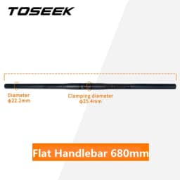 TOSEEK Carbon Handlebar for Stem 25.4mm Handle Bar Folding MTB Kids' Bike Parts Bicycle Bars Matt Black