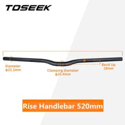 TOSEEK Carbon Handlebar for Stem 25.4mm Handle Bar Folding MTB Kids' Bike Parts Bicycle Bars Matt Black