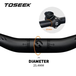 TOSEEK Carbon Handlebar for Stem 25.4mm Handle Bar Folding MTB Kids' Bike Parts Bicycle Bars Matt Black