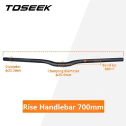 TOSEEK Carbon Handlebar for Stem 25.4mm Handle Bar Folding MTB Kids' Bike Parts Bicycle Bars Matt Black