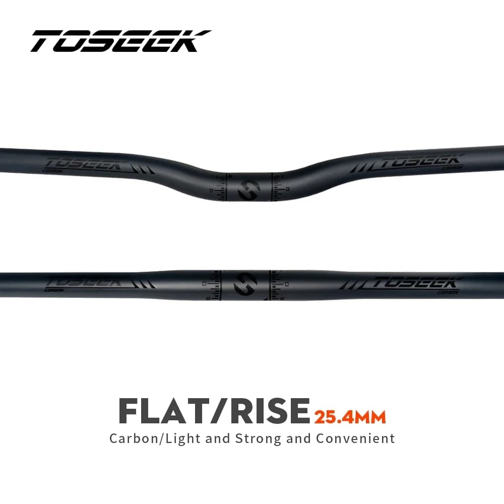 TOSEEK Carbon Handlebar for Stem 25.4mm Handle Bar Folding MTB Kids' Bike Parts Bicycle Bars Matt Black