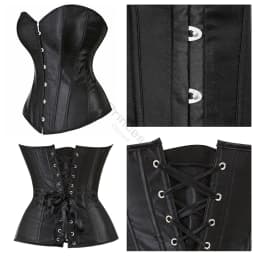 Sexy Corset Bustier Lace Up for Women Pink Victorian Corset Top Plus Size Vintage Satin Corset Overbust Black Blue Red Gold