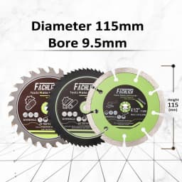 FACHLICH Dia115mm Cutting Disc Aluminum Metal Copper Wood PVC Pipe Concrete Marble Stone Saw Blade Bore9.5mm 4.5inch Plate