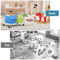 Trolley with 4 stackable drawers, drawer trolley roll container with metal rack and storage space, bathroom trolley