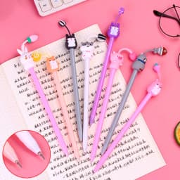 20Pcs/Lot Kawaii Cat Pig Rabbit Mouse Gel Pens Cute Animal Black Gel Ink Pen Student School Stationery Office Supplies Gift