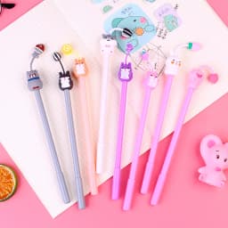 20Pcs/Lot Kawaii Cat Pig Rabbit Mouse Gel Pens Cute Animal Black Gel Ink Pen Student School Stationery Office Supplies Gift