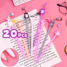 20Pcs/Lot Kawaii Cat Pig Rabbit Mouse Gel Pens Cute Animal Black Gel Ink Pen Student School Stationery Office Supplies Gift