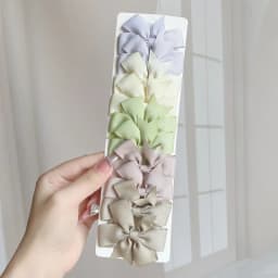 10Pcs/Set New Solid Ribbon Bowknot Hair Clips For Cute Baby Girls Handmade Bows Hairpin Barrettes Headwear Kids Hair Accessories