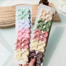 10Pcs/Set New Solid Ribbon Bowknot Hair Clips For Cute Baby Girls Handmade Bows Hairpin Barrettes Headwear Kids Hair Accessories
