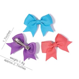 10Pcs/Set New Solid Ribbon Bowknot Hair Clips For Cute Baby Girls Handmade Bows Hairpin Barrettes Headwear Kids Hair Accessories
