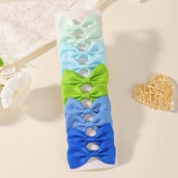 10Pcs/Set New Solid Ribbon Bowknot Hair Clips For Cute Baby Girls Handmade Bows Hairpin Barrettes Headwear Kids Hair Accessories