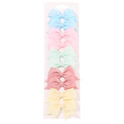 10Pcs/Set New Solid Ribbon Bowknot Hair Clips For Cute Baby Girls Handmade Bows Hairpin Barrettes Headwear Kids Hair Accessories