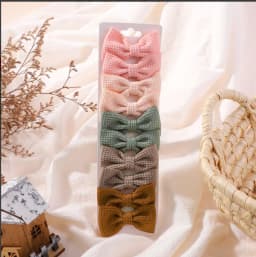 10Pcs/Set New Solid Ribbon Bowknot Hair Clips For Cute Baby Girls Handmade Bows Hairpin Barrettes Headwear Kids Hair Accessories
