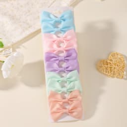 10Pcs/Set New Solid Ribbon Bowknot Hair Clips For Cute Baby Girls Handmade Bows Hairpin Barrettes Headwear Kids Hair Accessories