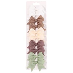 10Pcs/Set New Solid Ribbon Bowknot Hair Clips For Cute Baby Girls Handmade Bows Hairpin Barrettes Headwear Kids Hair Accessories