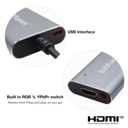 Bitfunx RGB YPBPR to 1080P HDMI™ Converter For PS2 PS1 PS One PlayStation Game Consoles With RGB to YPbPr Switch