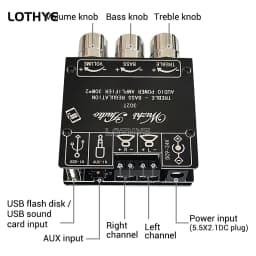 Mini Bluetooth 5.1 DC 9-24V Audio Digital Power Amplifier Board Module 2.1 Channel 2.0 Stereo Dual Channel 30W*2 15W*2+30W