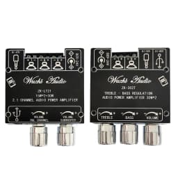 Mini Bluetooth 5.1 DC 9-24V Audio Digital Power Amplifier Board Module 2.1 Channel 2.0 Stereo Dual Channel 30W*2 15W*2+30W