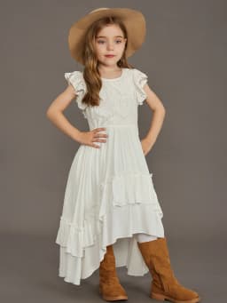Summer Girls Lace Cotton Bohemia Long Dresses Baby Kids Flower Wedding Princess Party Dress Vestidos Costume Children Clothing