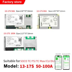 Smart BMS 13-25S for Super SOCO TC/TS/TC Max/CU/DU Lithium LiFePo4 Battery Protection Board Ebike Battery Management System Bms
